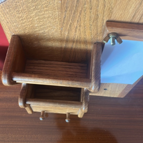 Like new solid oak organizer - Picture 7 of 13